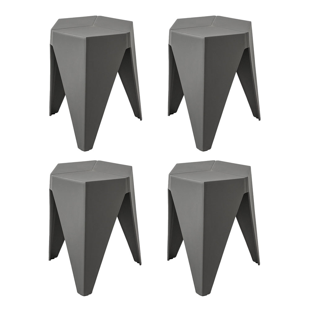Artiss 4PC Puzzle Stool Bar Stools Stackable Grey-Furniture &gt; Bar Stools &amp; Chairs &gt; Table &amp; Bar Stools-PEROZ Accessories