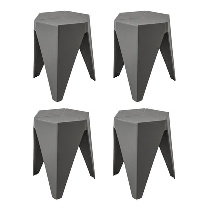 Artiss 4PC Puzzle Stool Bar Stools Stackable Grey-Furniture &gt; Bar Stools &amp; Chairs &gt; Table &amp; Bar Stools-PEROZ Accessories
