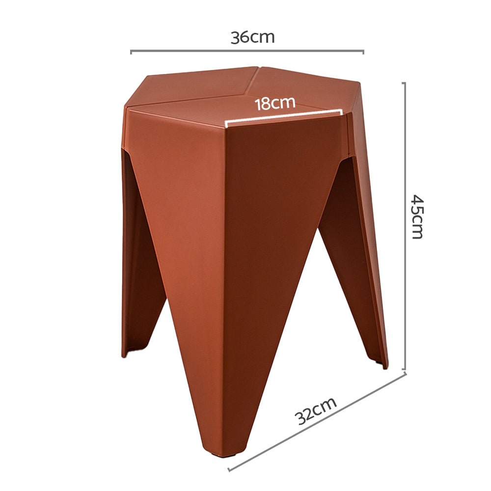 Artiss 2x Bar Stools Puzzle Plastic Foot Stool Red-Furniture > Bar Stools & Chairs-PEROZ Accessories