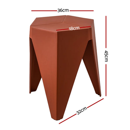 Artiss 4PC Puzzle Stool Bar Stools Stackable Red-Furniture &gt; Bar Stools &amp; Chairs &gt; Table &amp; Bar Stools-PEROZ Accessories