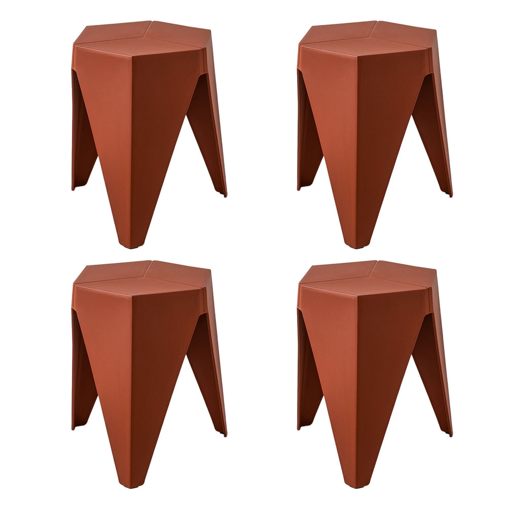 Artiss 4PC Puzzle Stool Bar Stools Stackable Red-Furniture &gt; Bar Stools &amp; Chairs &gt; Table &amp; Bar Stools-PEROZ Accessories
