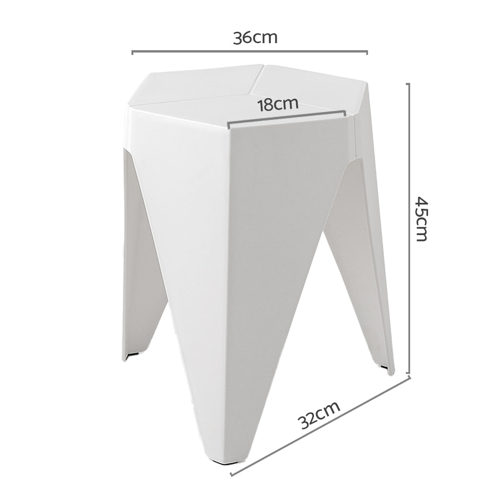 Artiss 2x Bar Stools Puzzle Plastic Foot Stool White-Bar Stools-PEROZ Accessories