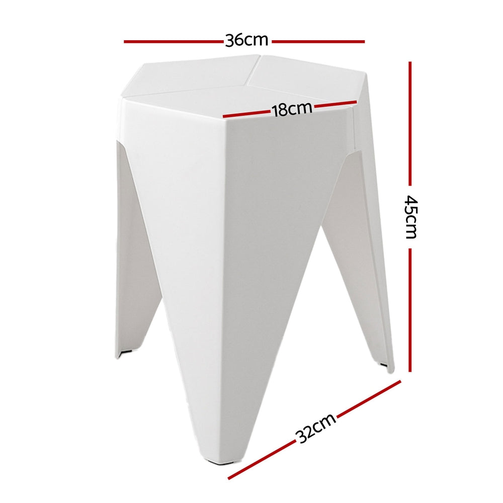 Artiss 4PC Puzzle Stool Bar Stools Stackable White-Furniture &gt; Bar Stools &amp; Chairs &gt; Table &amp; Bar Stools-PEROZ Accessories