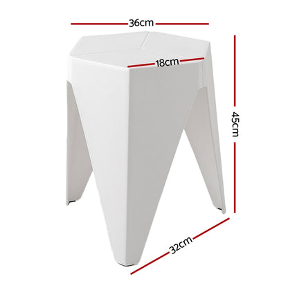 Artiss 4PC Puzzle Stool Bar Stools Stackable White-Furniture &gt; Bar Stools &amp; Chairs &gt; Table &amp; Bar Stools-PEROZ Accessories