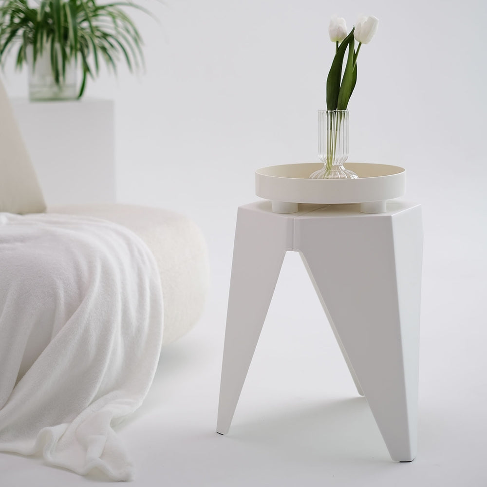 Artiss 4PC Puzzle Stool Bar Stools Stackable White-Furniture &gt; Bar Stools &amp; Chairs &gt; Table &amp; Bar Stools-PEROZ Accessories