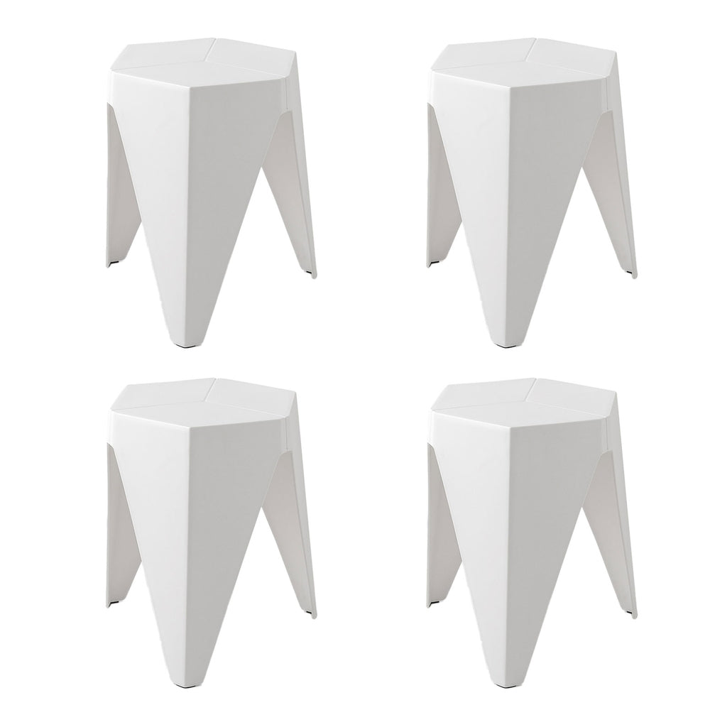 Artiss 4PC Puzzle Stool Bar Stools Stackable White-Furniture &gt; Bar Stools &amp; Chairs &gt; Table &amp; Bar Stools-PEROZ Accessories
