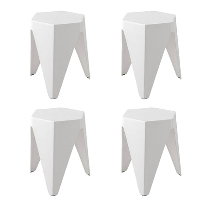 Artiss 4PC Puzzle Stool Bar Stools Stackable White-Furniture &gt; Bar Stools &amp; Chairs &gt; Table &amp; Bar Stools-PEROZ Accessories