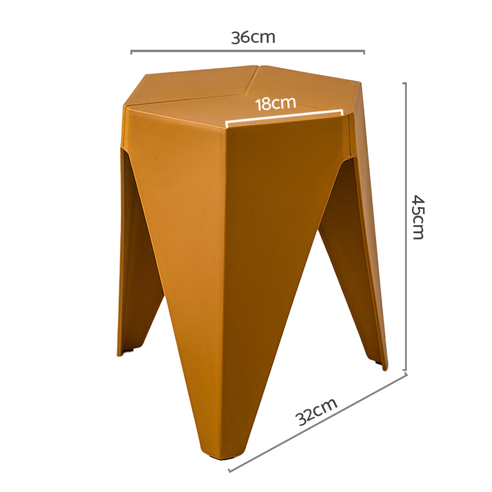 Artiss 2x Bar Stools Kitchen Dining Chairs Plastic Puzzle Foot Stool Yellow-Bar Stools-PEROZ Accessories