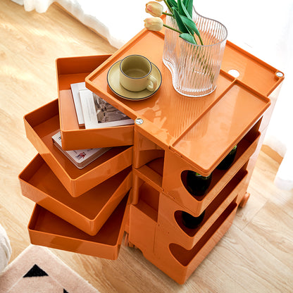 ArtissIn Storage Trolley Bedside Table 5 Tier Cart Boby Replica Orange-Bedside Tables-PEROZ Accessories