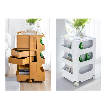 ArtissIn Storage Trolley Bedside Table 5 Tier Cart Boby Replica Orange-Bedside Tables-PEROZ Accessories