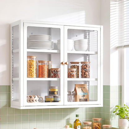 Artiss Buffet Cabinet Sideboard Wall Mounted Clear Display Storage 60cm White-Furniture > Dining > Buffets &amp; Sideboards-PEROZ Accessories