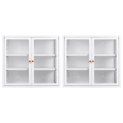 Artiss Buffet Cabinet Sideboard X2 Wall Mounted Clear Display Storage 60cm White