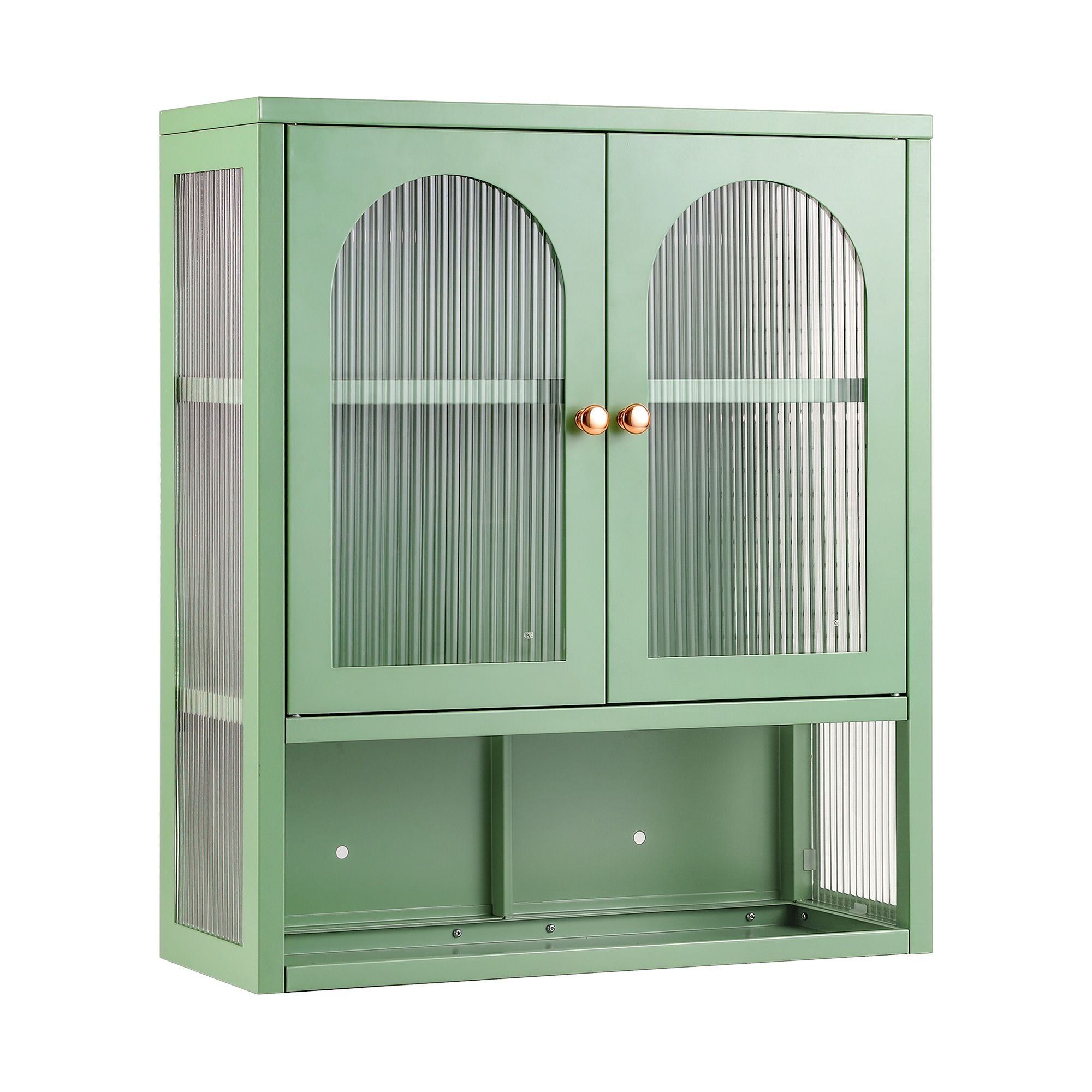 Artiss Buffet Cabinet Sideboard Wall Mounted Fluted Display Storage 70cm Green