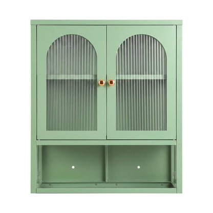 Artiss Buffet Cabinet Sideboard Wall Mounted Fluted Display Storage 70cm Green