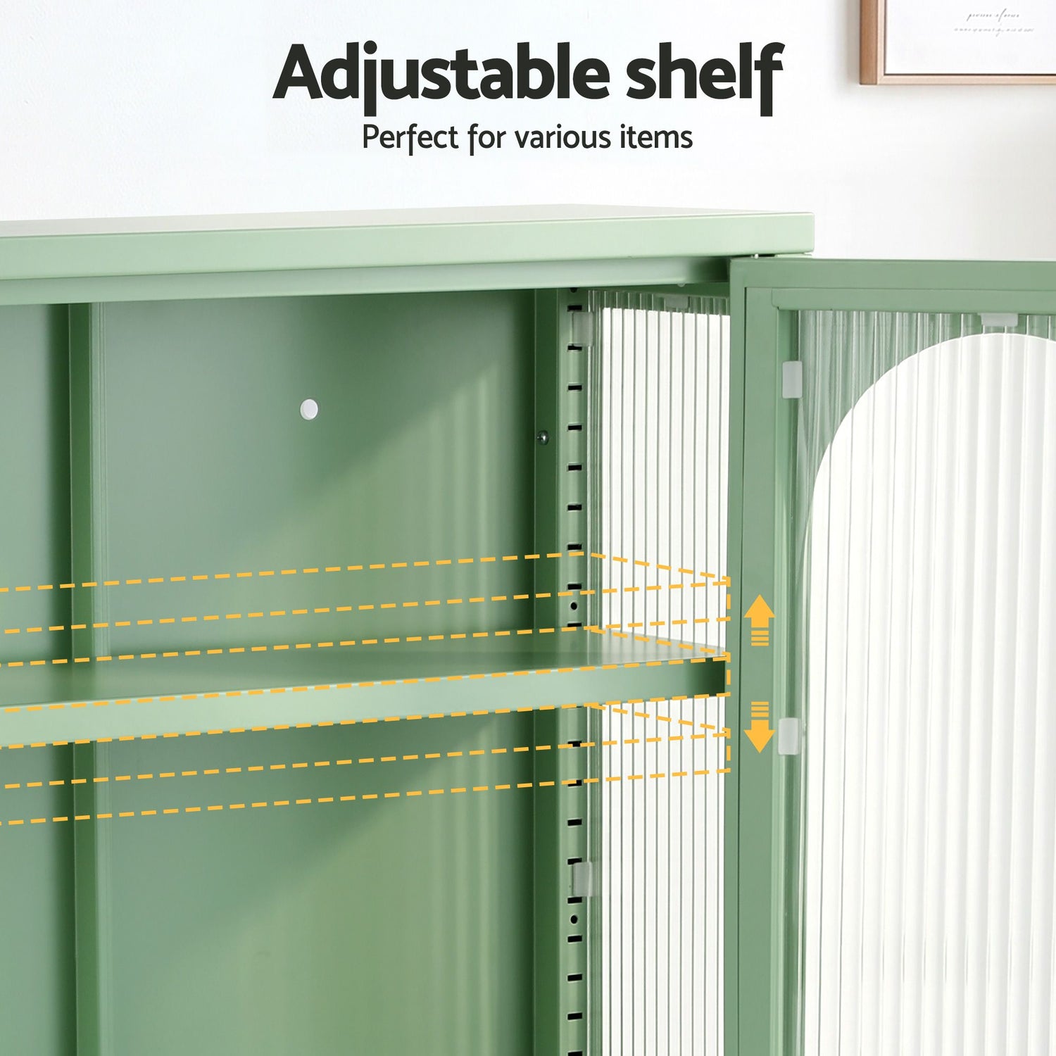 Artiss Buffet Cabinet Sideboard Wall Mounted Fluted Display Storage 70cm Green