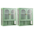 Artiss Buffet Cabinet Sideboards X2 Wall Mounted Fluted Display Storage Green-Furniture > Dining > Buffets & Sideboards-PEROZ Accessories