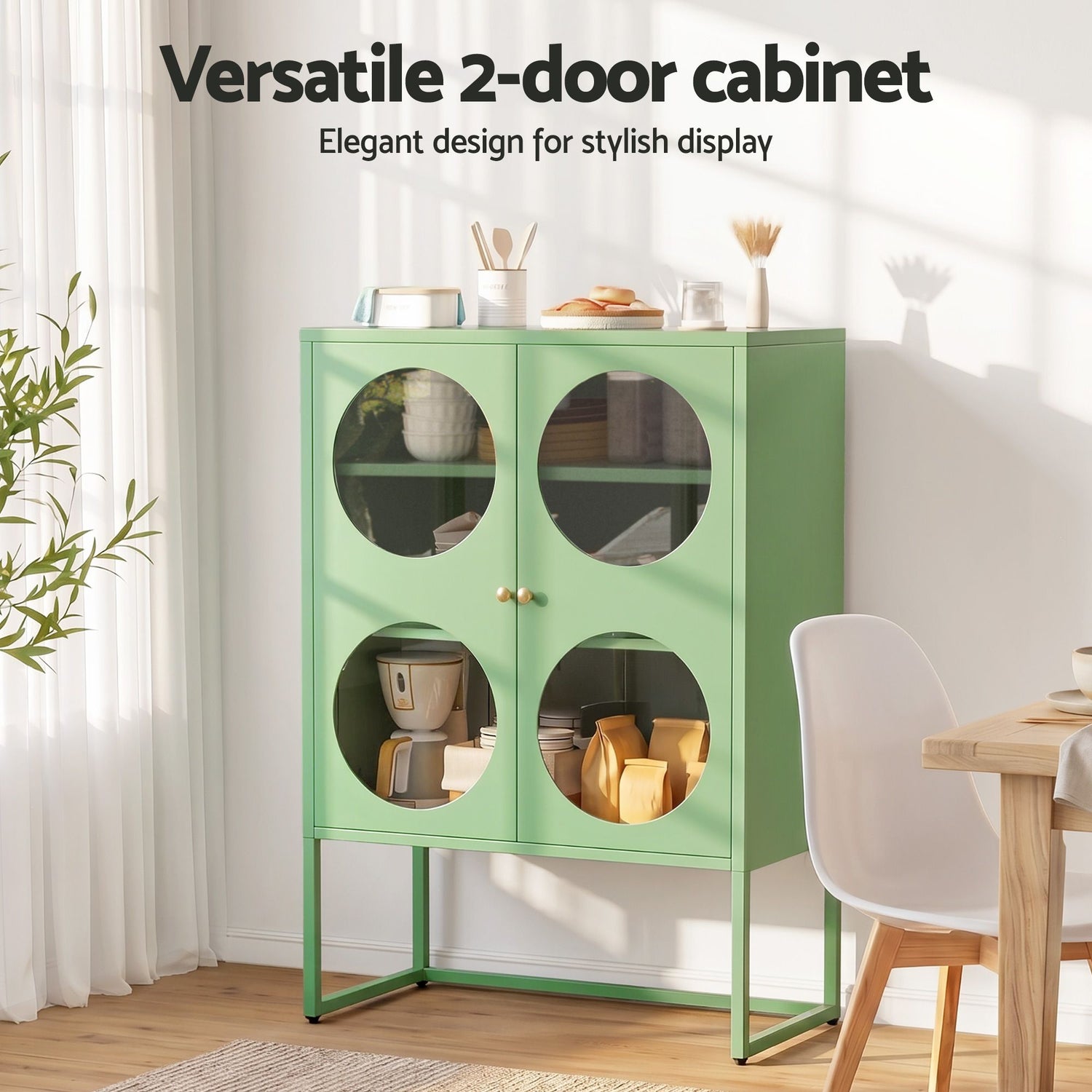 Artiss Buffet Sideboard Metal Cabinet - ELLA Green-Furniture > Living Room-PEROZ Accessories