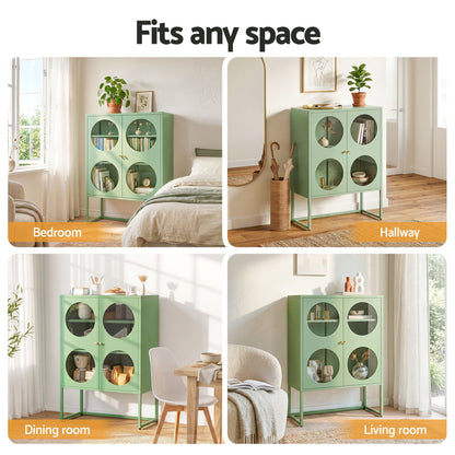 Artiss Buffet Sideboard Metal Cabinet - ELLA Green-Furniture > Living Room-PEROZ Accessories