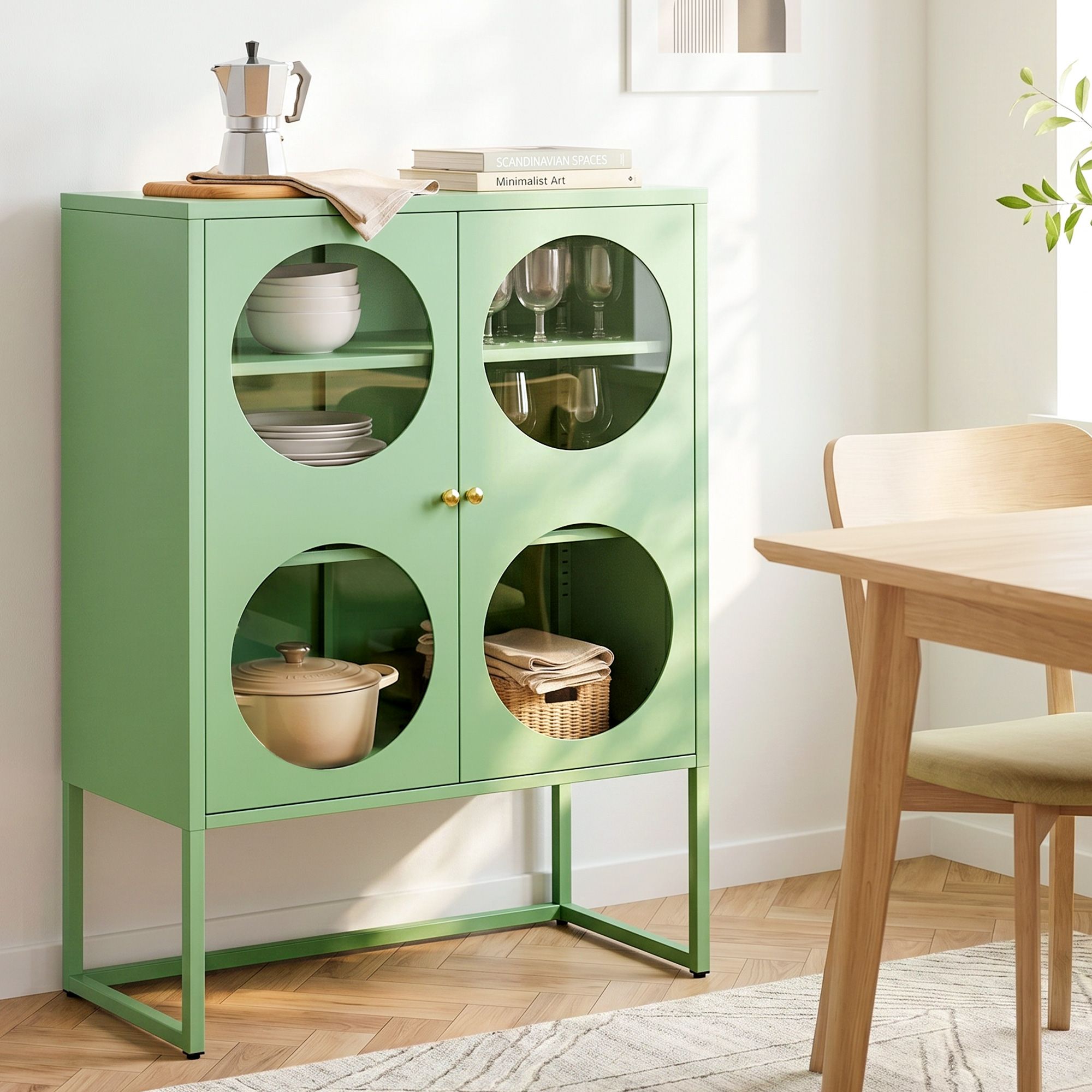 Artiss Buffet Sideboard Metal Cabinet - ELLA Green-Furniture > Living Room-PEROZ Accessories