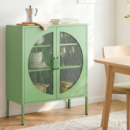 Artiss Buffet Sideboard Metal Cabinet - ELSA Green-Furniture > Dining > Buffets &amp; Sideboards-PEROZ Accessories