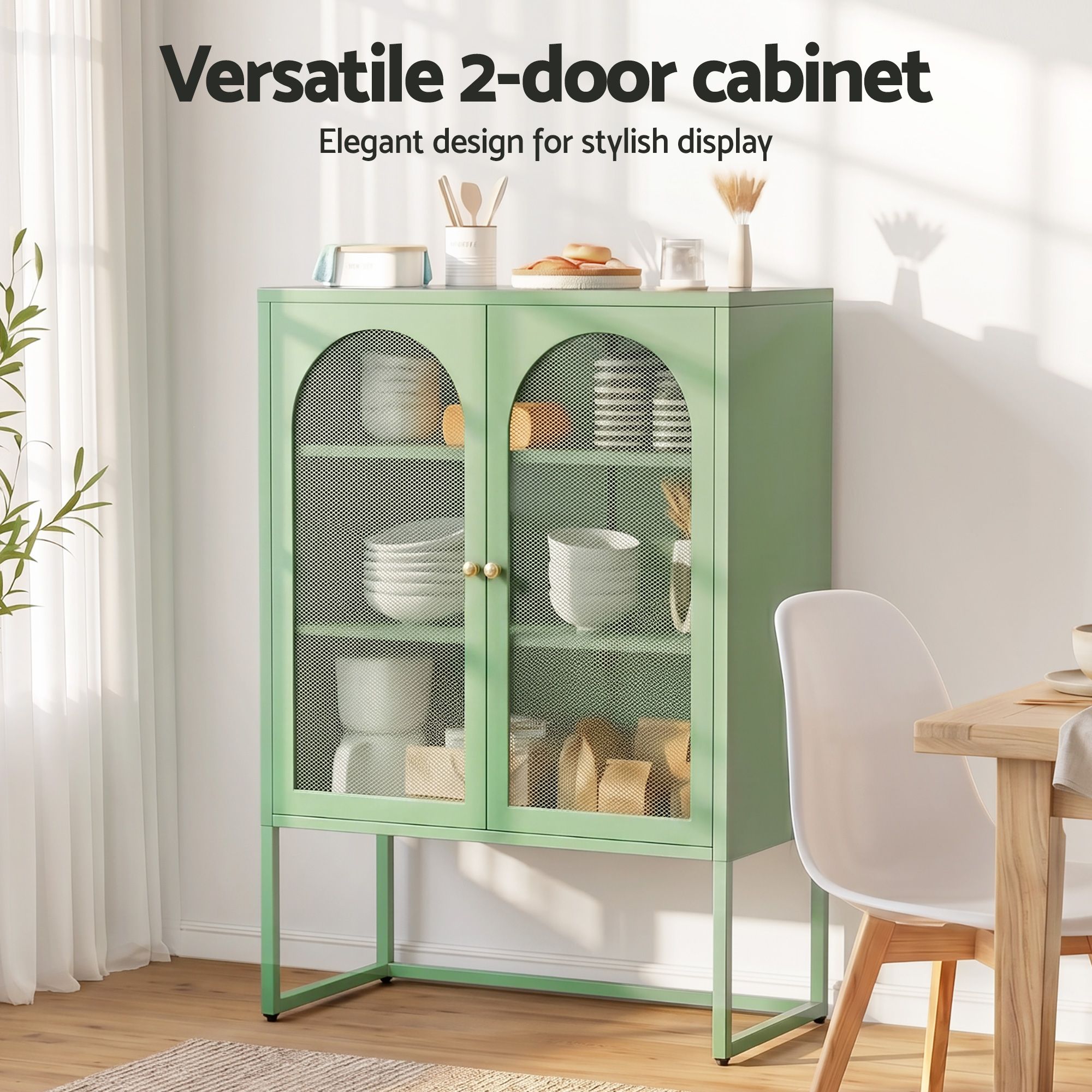 Artiss Buffet Sideboard Metal Cabinet - ELMA Green-Furniture > Living Room-PEROZ Accessories