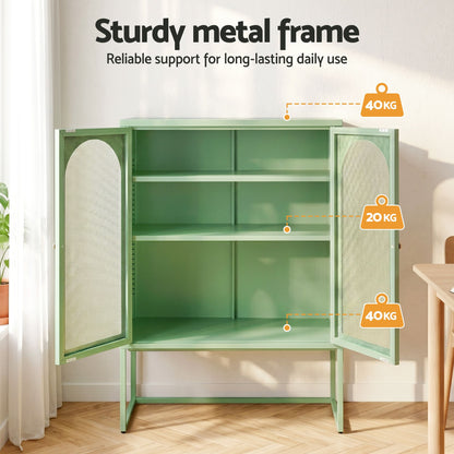 Artiss Buffet Sideboard Metal Cabinet - ELMA Green-Furniture > Living Room-PEROZ Accessories