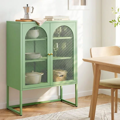 Artiss Buffet Sideboard Metal Cabinet - ELMA Green-Furniture > Living Room-PEROZ Accessories