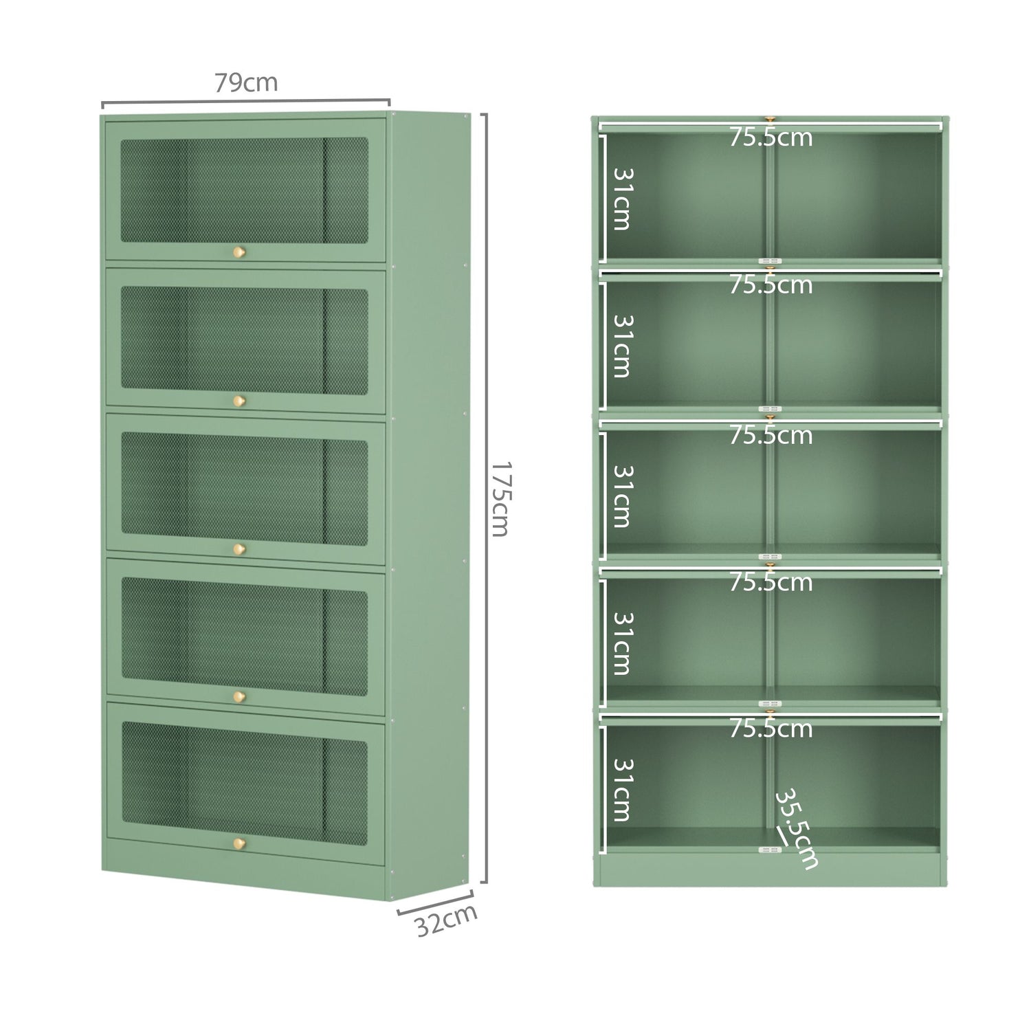 Artiss Buffet Sideboard Metal Cabinet - ELIA Green-Furniture > Living Room-PEROZ Accessories
