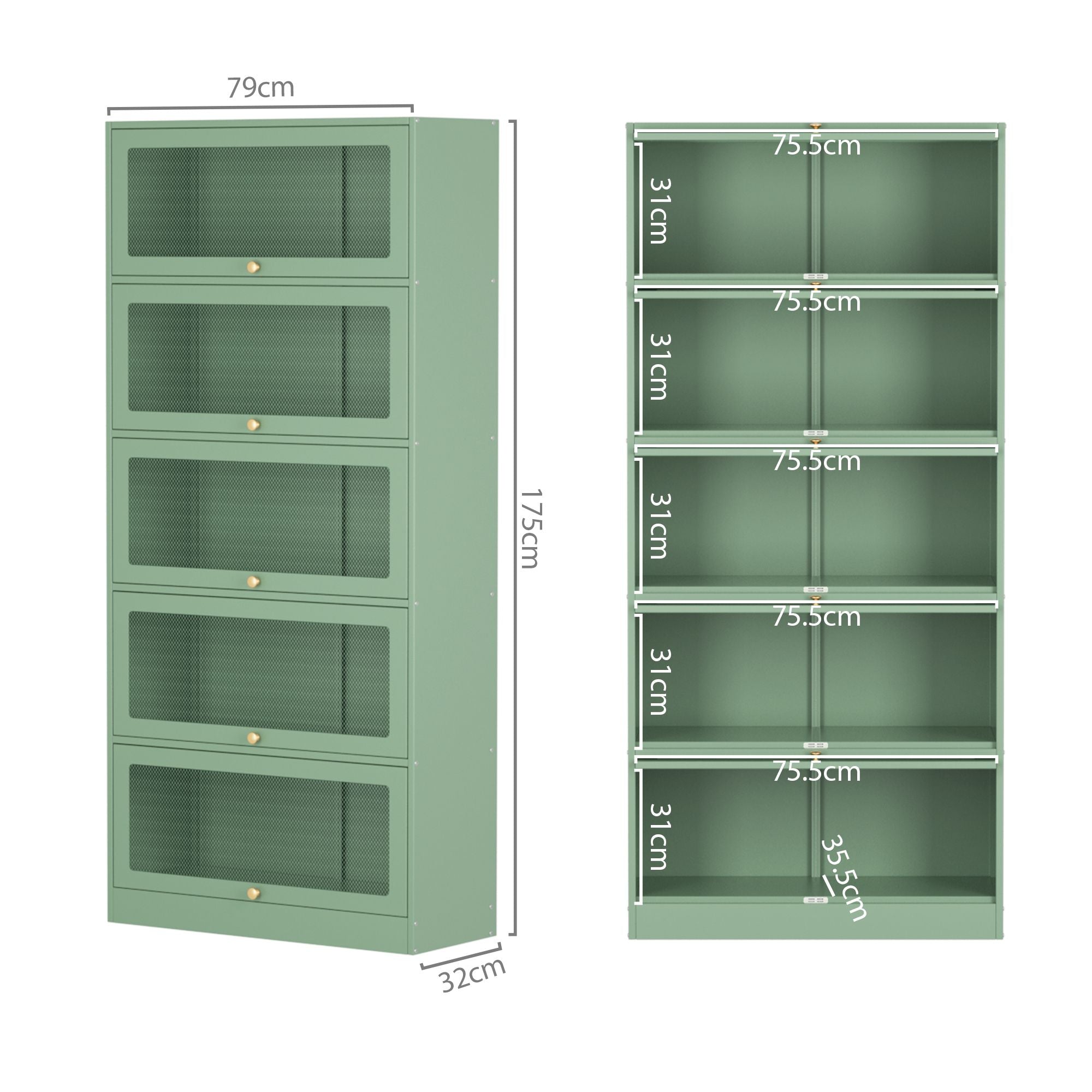 Artiss Buffet Sideboard Metal Cabinet - ELIA Green-Furniture > Living Room-PEROZ Accessories