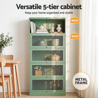 Artiss Buffet Sideboard Metal Cabinet - ELIA Green-Furniture > Living Room-PEROZ Accessories