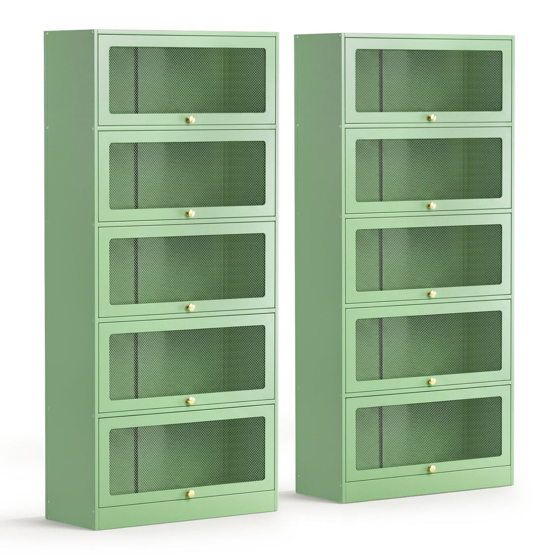 Artiss 2x Buffet Sideboard Cabinet Storage Cupboard Mesh Doors Metal ELIA Green-Furniture > Dining > Buffets &amp; Sideboards-PEROZ Accessories