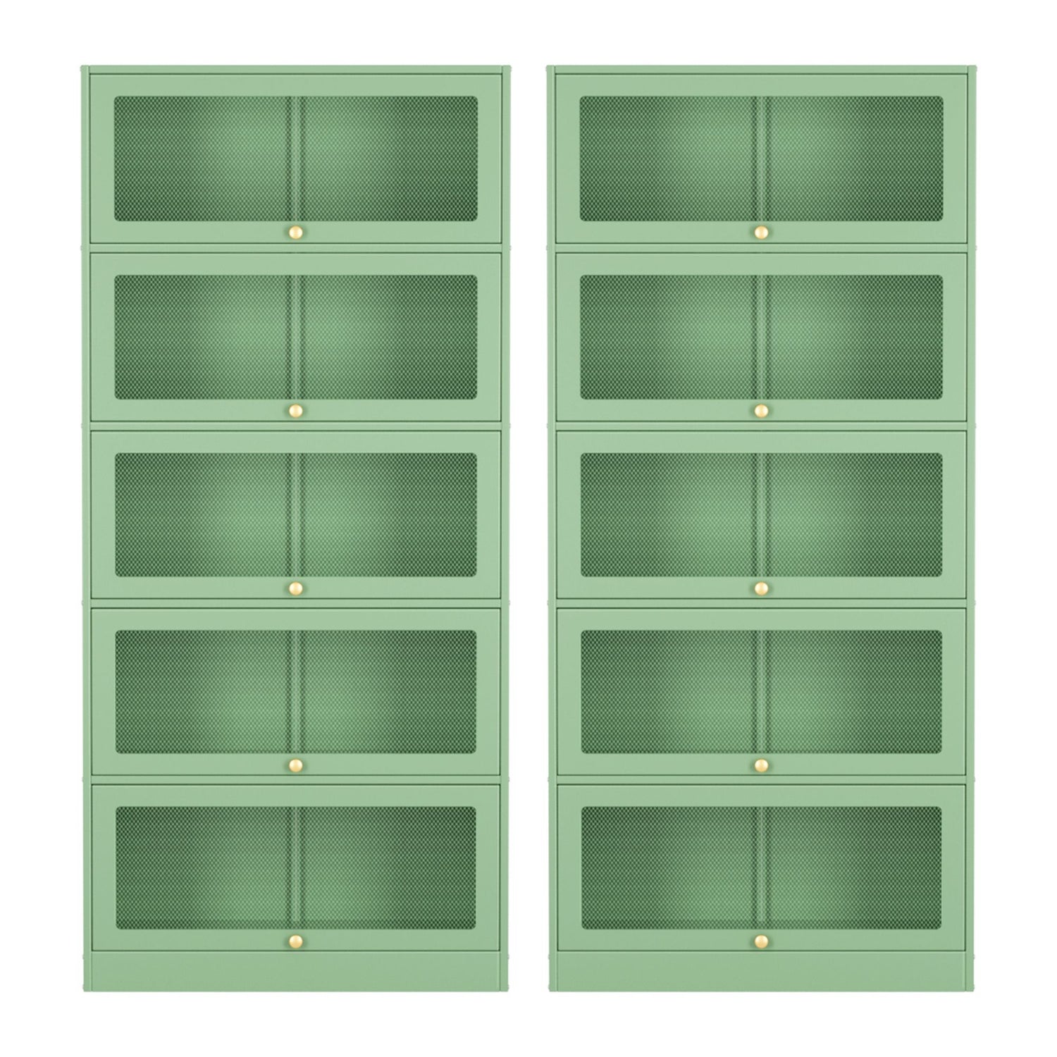 Artiss 2x Buffet Sideboard Cabinet Storage Cupboard Mesh Doors Metal ELIA Green