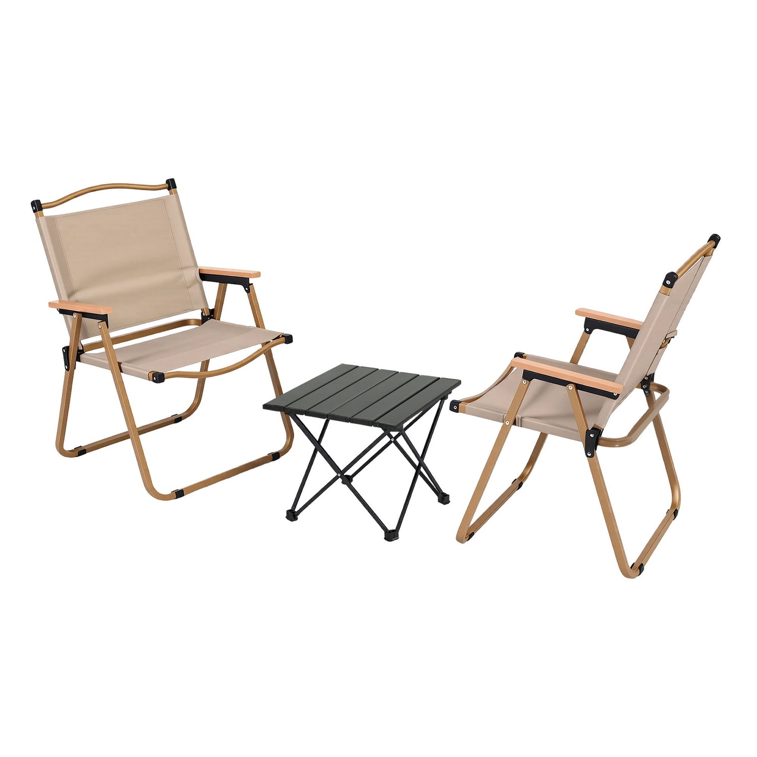 Weisshorn 3pc Camping Table Chair Set Outdoor Folding Aluminium Portable Picnic-Outdoor Recreation > Camping > Camp Furniture-PEROZ Accessories