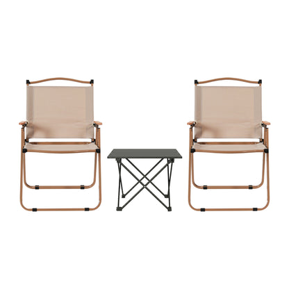 Weisshorn 3pc Camping Table Chair Set Outdoor Folding Aluminium Portable Picnic-Outdoor Recreation > Camping > Camp Furniture-PEROZ Accessories