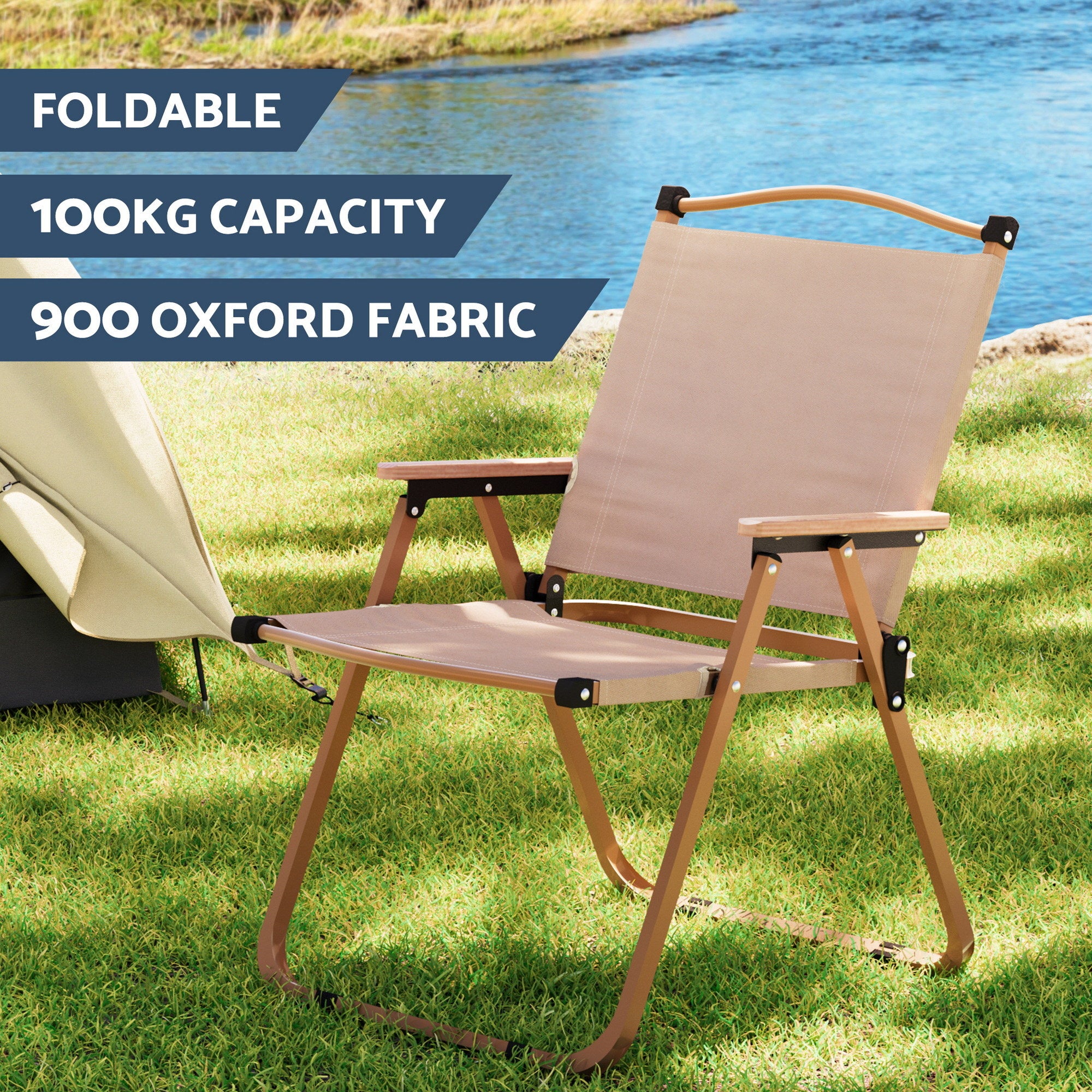 Weisshorn 3pc Camping Table Chair Set Outdoor Folding Aluminium Portable Picnic-Outdoor Recreation > Camping > Camp Furniture-PEROZ Accessories