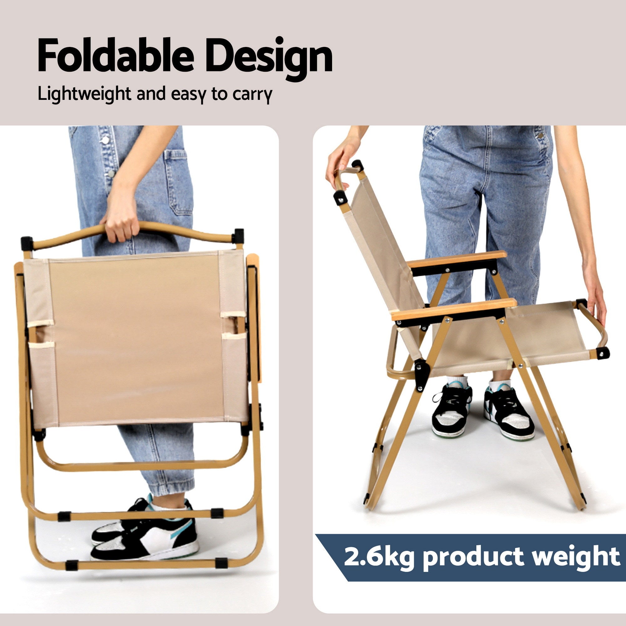 Weisshorn 3pc Camping Table Chair Set Outdoor Folding Aluminium Portable Picnic-Outdoor Recreation > Camping > Camp Furniture-PEROZ Accessories