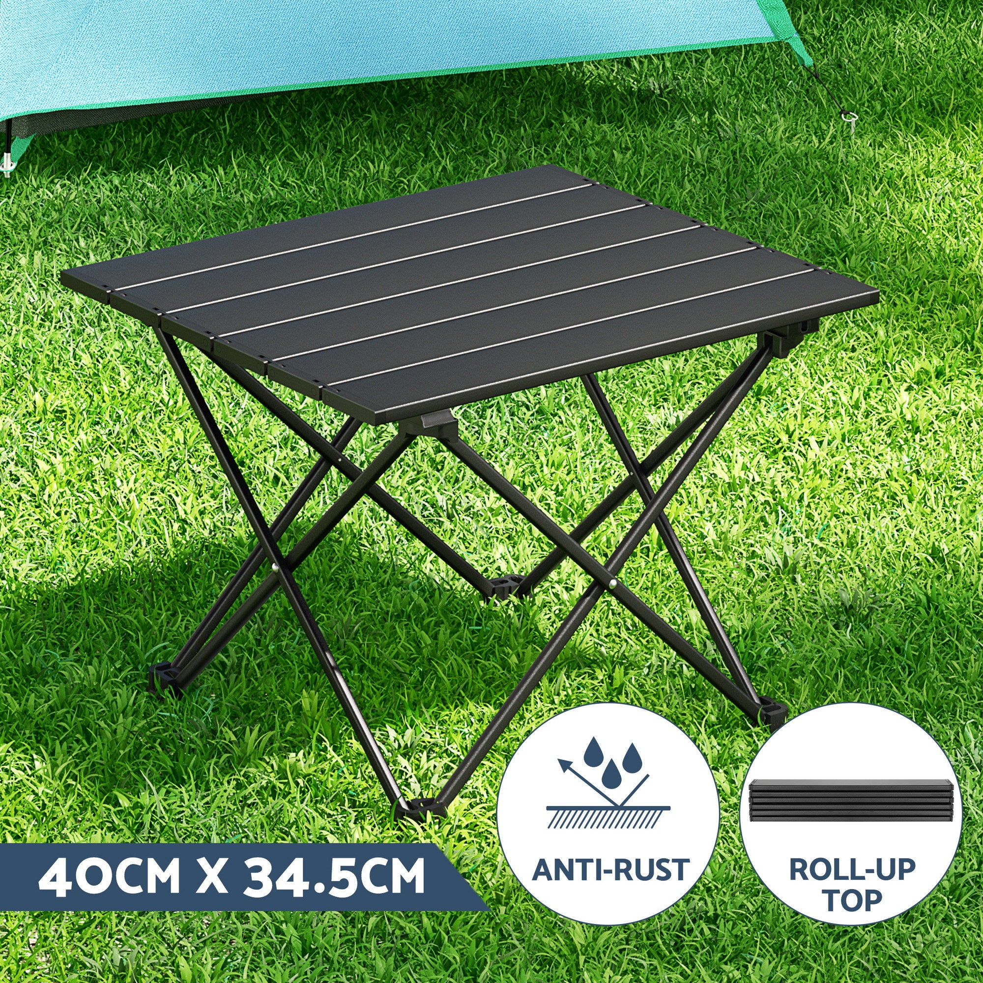 Weisshorn 3pc Camping Table Chair Set Outdoor Folding Aluminium Portable Picnic-Outdoor Recreation > Camping > Camp Furniture-PEROZ Accessories