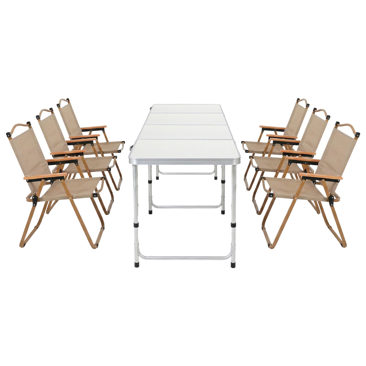 Weisshorn 7pc Camping Table Chair Set Outdoor Folding Aluminium Portable Picnic