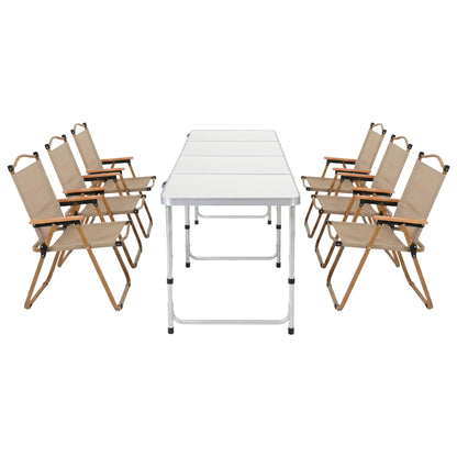 Weisshorn 7pc Camping Table Chair Set Outdoor Folding Aluminium Portable Picnic