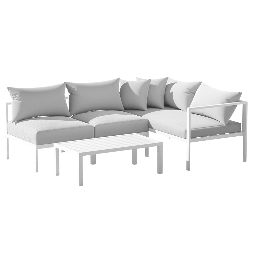 Gardeon 4 Seater Outdoor Sofa Set Aluminium Lounge Setting-Outdoor Sofa Sets-PEROZ Accessories