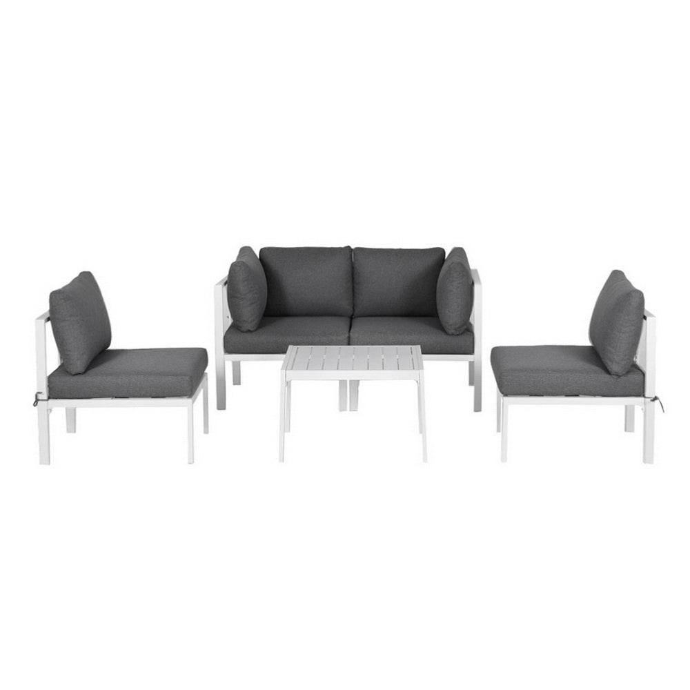 Gardeon 6PCS Outdoor Sofa Set Aluminium Table and Chairs Lounge Patio Furniture-Furniture &gt; Outdoor &gt; Outdoor Sofas &amp; Lounge Sets-PEROZ Accessories