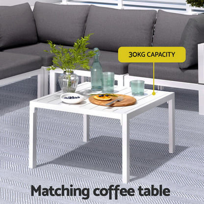 Gardeon 6PCS Outdoor Sofa Set Aluminium Table and Chairs Lounge Patio Furniture-Furniture &gt; Outdoor &gt; Outdoor Sofas &amp; Lounge Sets-PEROZ Accessories