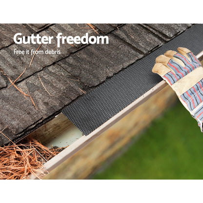 Gardeon Gutter Guard Aluminium Mesh 30M 100x20cm Black-Home &amp; Garden > DIY > Building Materials-PEROZ Accessories