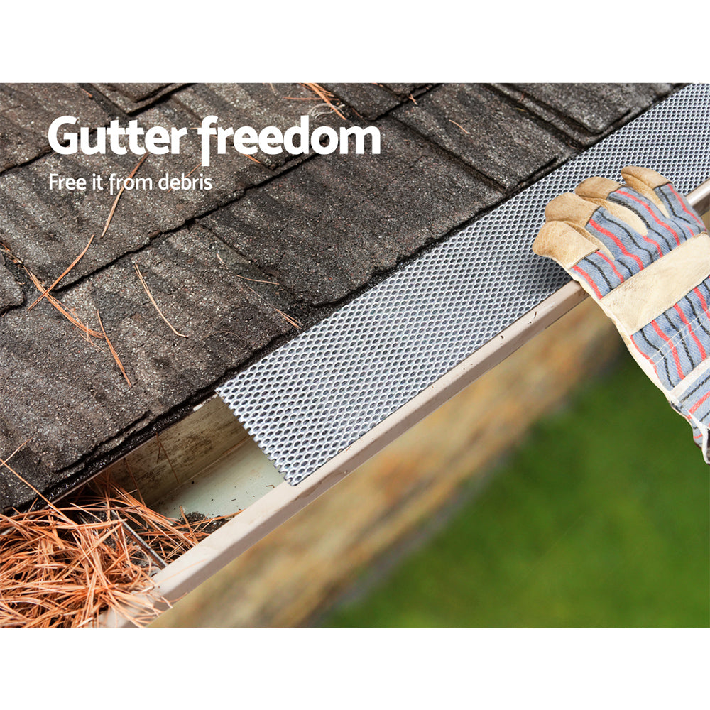 Gardeon Gutter Guard Aluminium Mesh 60M 100x20cm Silver-Home &amp; Garden > DIY > Building Materials-PEROZ Accessories