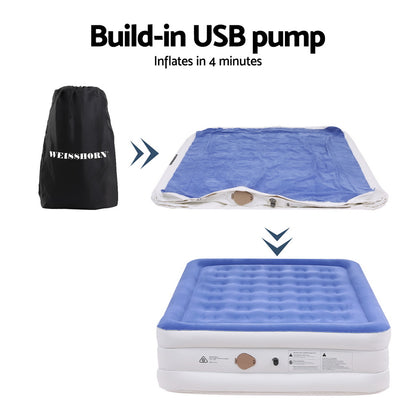 Weisshorn Air Mattress Queen Inflatable Bed 46cm Air bed Cube-Outdoor Recreation &gt; Camping &gt; Inflatable Mattresses-PEROZ Accessories