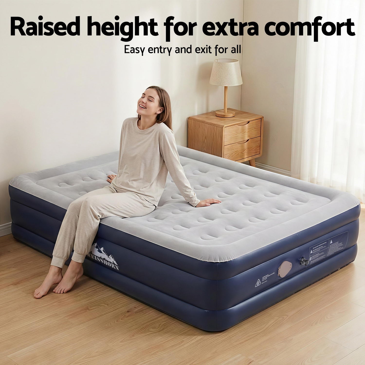 Weisshorn Air Mattress Queen Inflatable Bed 46cm Air bed Cube-Outdoor Recreation > Camping > Inflatable Mattresses-PEROZ Accessories