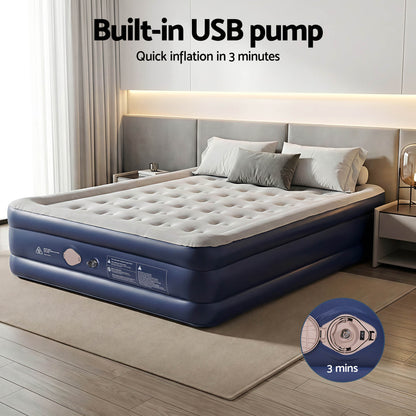 Weisshorn Air Mattress Queen Inflatable Bed 46cm Air bed Cube-Outdoor Recreation > Camping > Inflatable Mattresses-PEROZ Accessories