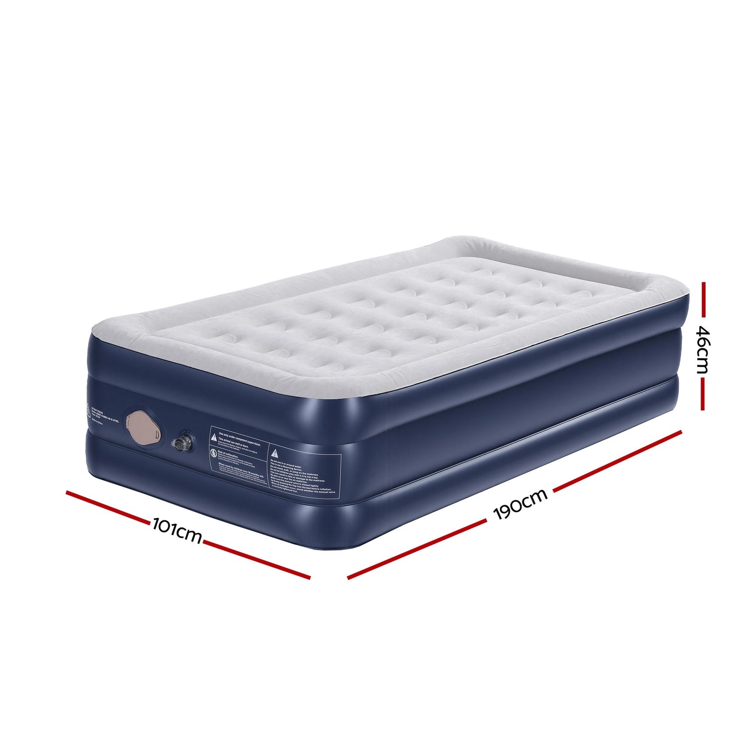 Weisshorn Air Mattress Single Inflatable Bed 46cm Air bed Cube-Outdoor Recreation > Camping > Inflatable Mattresses-PEROZ Accessories