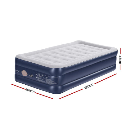 Weisshorn Air Mattress Single Inflatable Bed 46cm Air bed Cube-Outdoor Recreation > Camping > Inflatable Mattresses-PEROZ Accessories