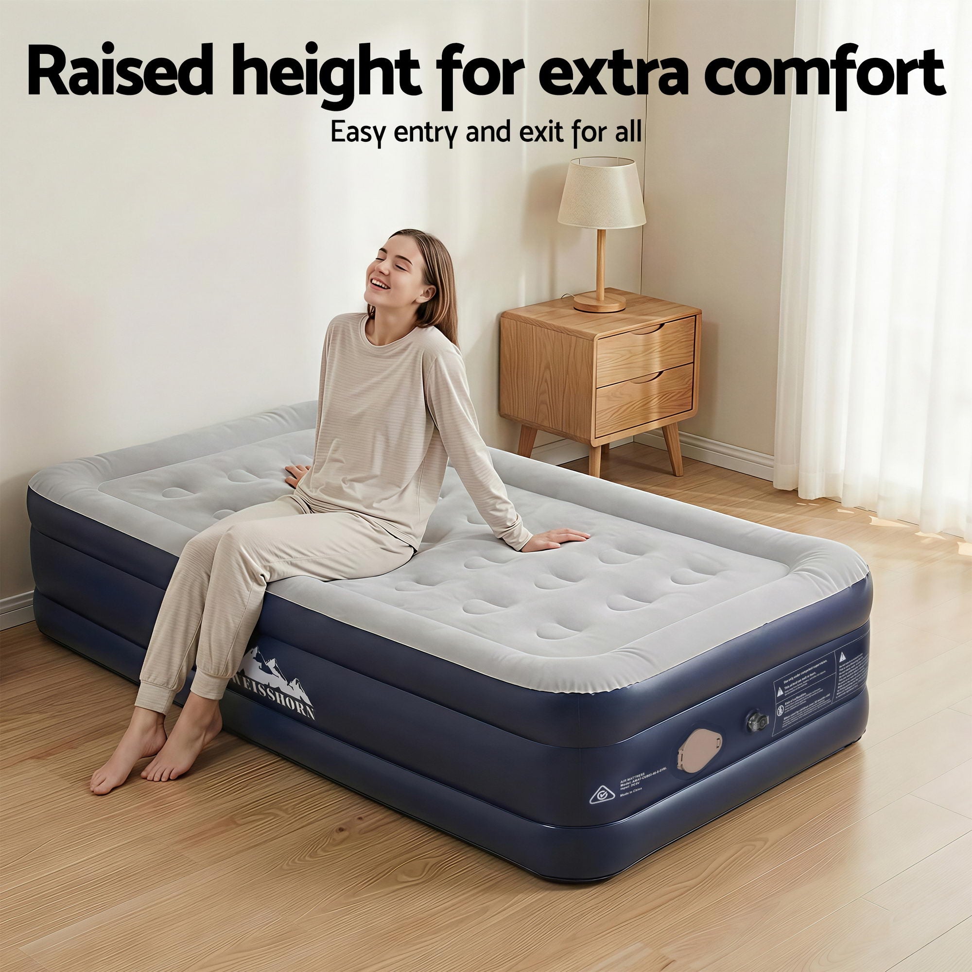Weisshorn Air Mattress Single Inflatable Bed 46cm Air bed Cube-Outdoor Recreation > Camping > Inflatable Mattresses-PEROZ Accessories